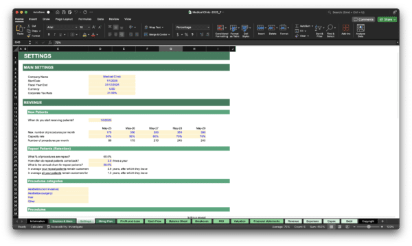 Medical Clinic Financial Model Template | Excel Spreadsheet - Image 3